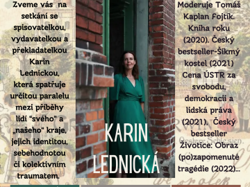 Setkání s Karin Lednickou

Městská knihovna Kladno společně s Magistrátem města Kladna srdečně zve na besedu k třetímu dílu Šikmého kostela, a nejen k němu.

Karin Lednická spatřuje určitou paralelu mezi příběhy lidí svého a „našeho“ ...